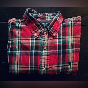 Ralph Lauren Red & Green Plaid Button-Down Shirt